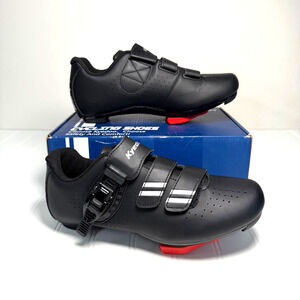 Kyedoo Cycling Shoes Black Silver Red Size 41 Women’s 10 / Men’s 8 SPD-SL